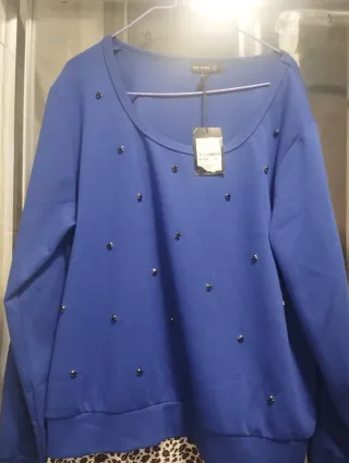 Vestido mujer talla 44 azul y estampado