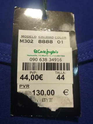 Vestido mujer talla 44 azul y estampado