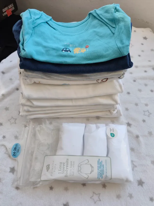 Lote 15 bodies manga larga bebé 24-36m