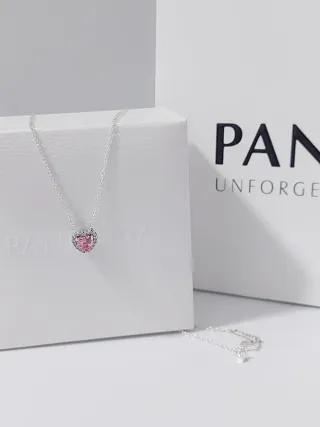 Collar Pandora Corazón Rosa