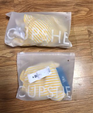 Conjunto Bikini Picnic Rayas Amarillo talla M