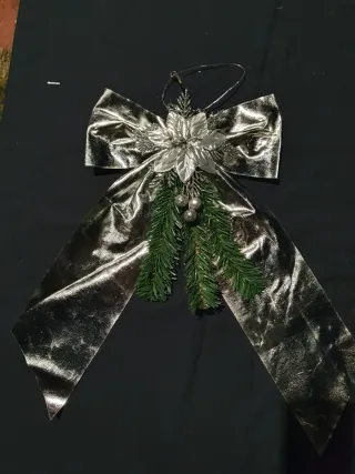 Decorazione Natalizia Fiocco Argento