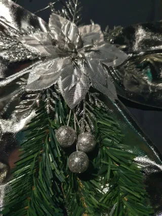 Decorazione Natalizia Fiocco Argento