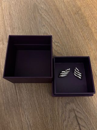 Pendientes plata 925 forma fluida