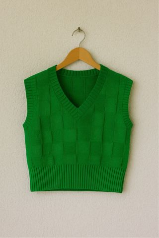 Chaleco de punto verde Talla S