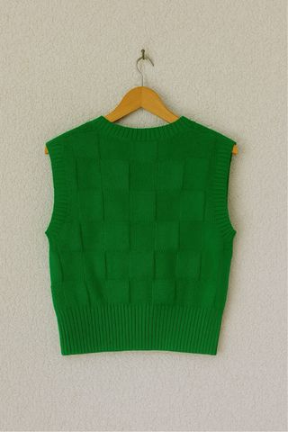 Chaleco de punto verde Talla S