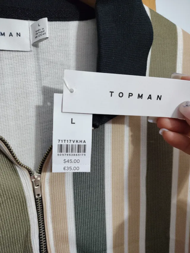 Camicia Topman Taglia L a Righe Beige in Offerta