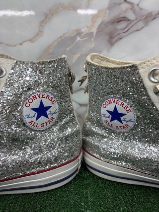Converse Glitter Argento Tg 36