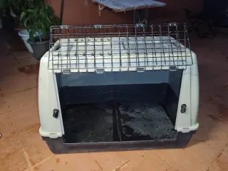 Transportín perro grande beige y negro