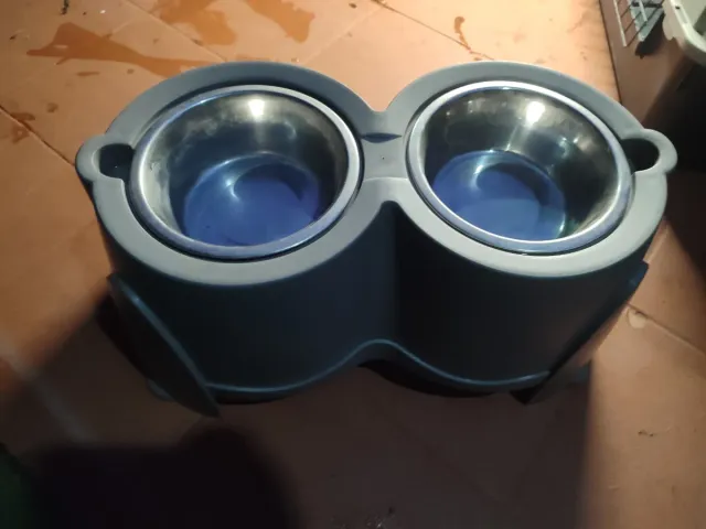 Comedero doble para perro elevado