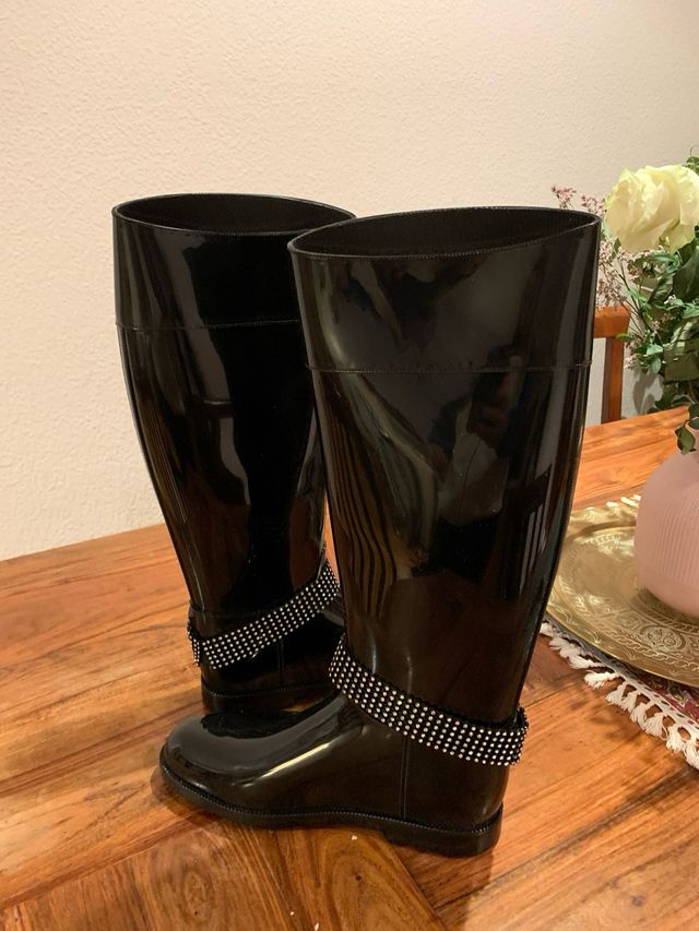 Botas de agua mujer negras