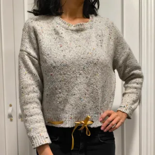 Jersey crop blanco multicolor S