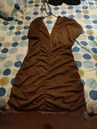 Vestido marrón brillante