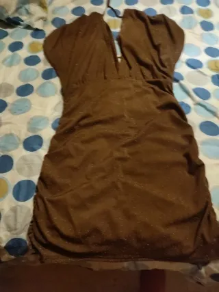 Vestido marrón brillante