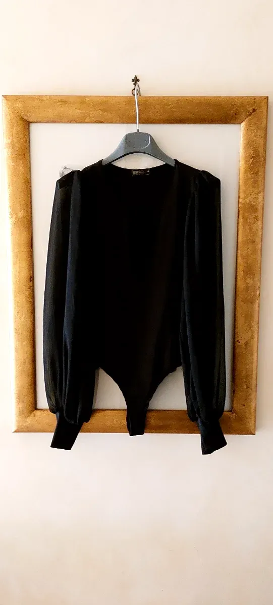 Body donna  Jurere tg S Nero con scollo a V
