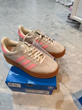 Adidas Gazelle Bold 2 Beige/Rosa Talla 35.5