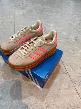 Adidas Gazelle Bold 2 Beige/Rosa Talla 35.5