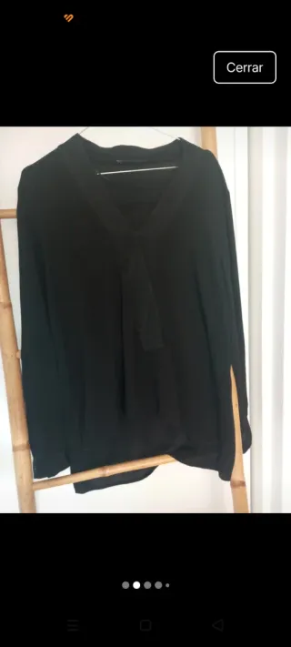 Blusa Zara Woman Negra Talla L