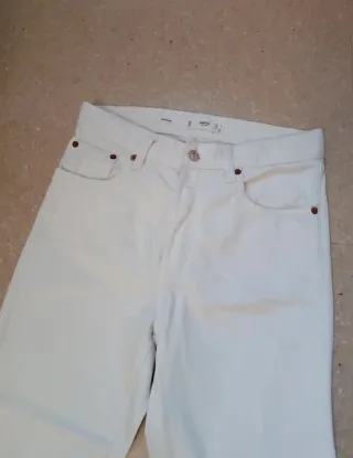 Pantalón vaquero Mango Talla S Blanco
