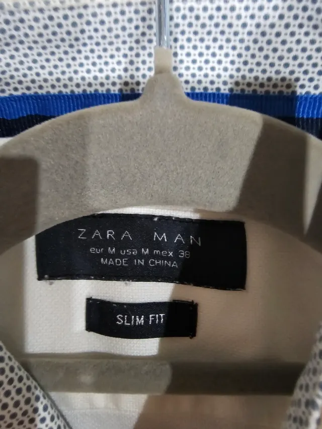 Camisa Zara Blanca Hombre Talla M