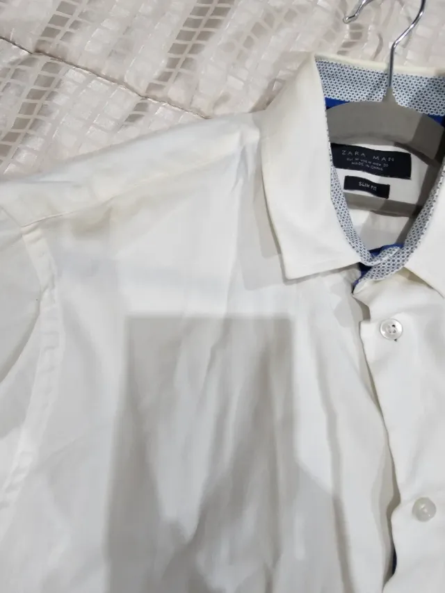 Camisa Zara Blanca Hombre Talla M