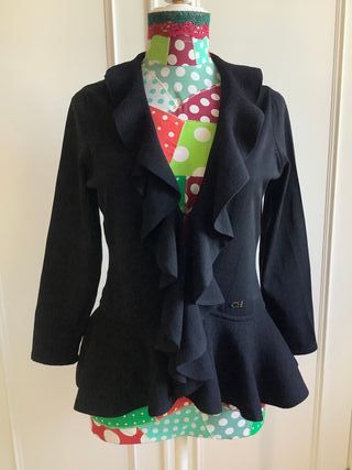 Chaqueta Carolina Herrera Negra con Volantes