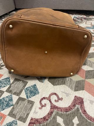 Borsa secchiello in pelle marrone