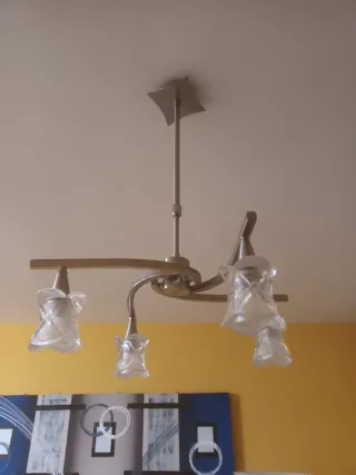 Lámpara de salón cristal y metal