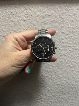 Reloj Geneva Negro y Plateado