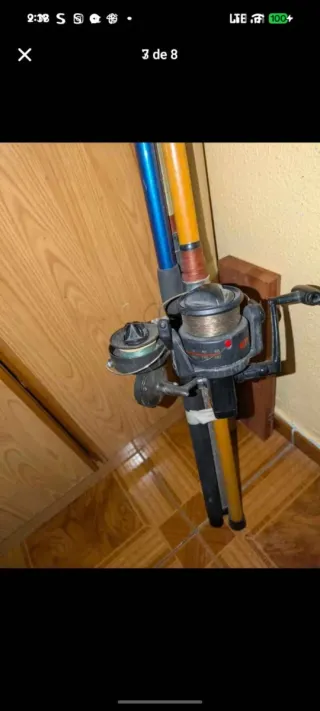 Cañas de pescar con carretes