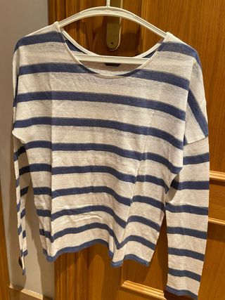 Camiseta lino rayas Massimo Dutti