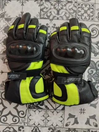Guantes Moto Talla L Negro y Flúor