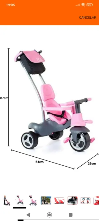 Triciclo infantil Molto evolutivo rosa