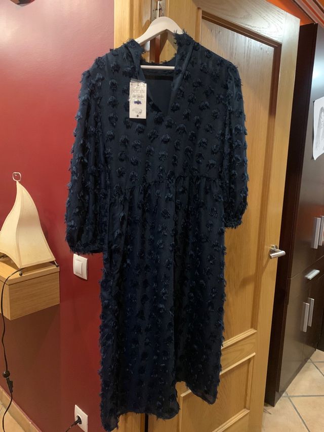 Vestido azul marino largo