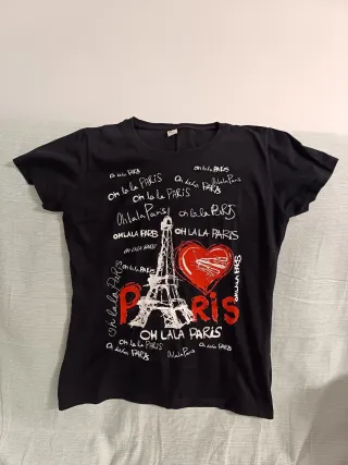 Camiseta Paris Mujer Negra