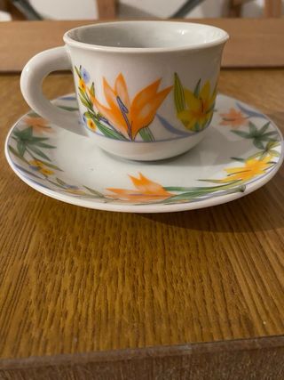 Set 6 Tazzine Caffè con Piattini Decorati