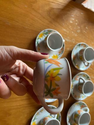 Set 6 Tazzine Caffè con Piattini Decorati