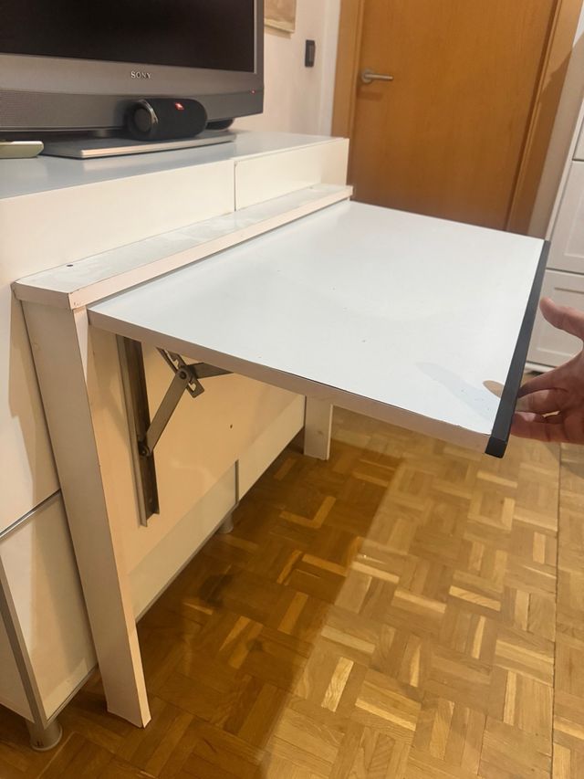 Mesa abatible cocina blanca
