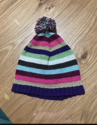 Gorro H&M niña rayas pompón