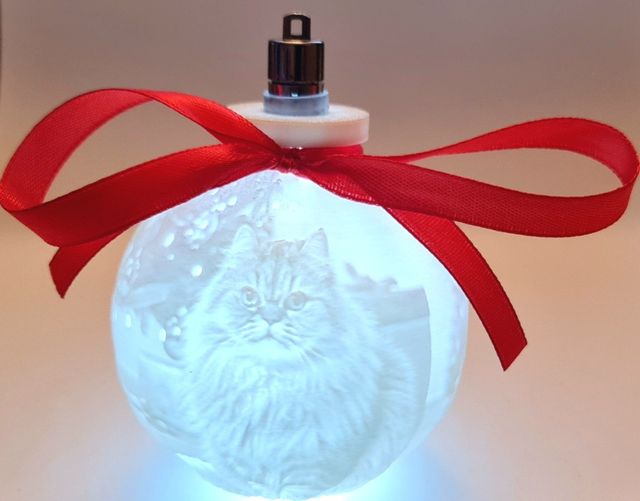 Bola Navidad Personalizada Impresa 3D con Luz