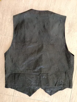 Chaleco vaquero cuero auténtico L Medidas indicada