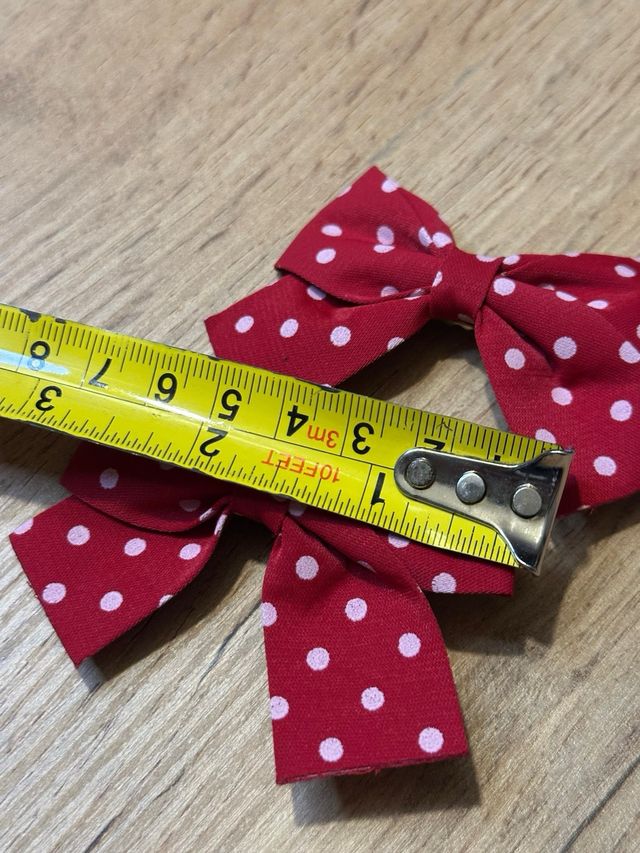 Set 2 fiocchetti rossi a pois bianchi