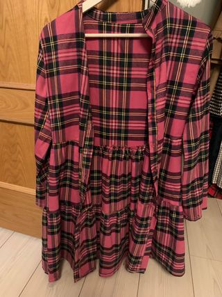 Vestido cuadros rosa