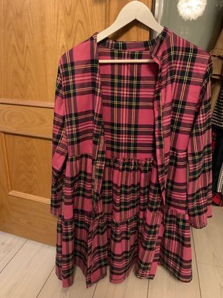 Vestido cuadros rosa