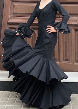 Traje de Flamenca Negro Talla 40