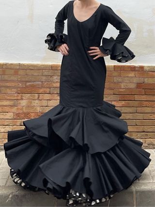 Traje de Flamenca Negro Talla 40
