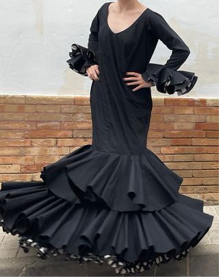 Traje de Flamenca Negro Talla 40