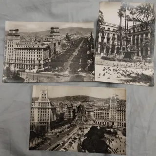 Barcelona España Lotto 3 cartoline anni 50 vintage