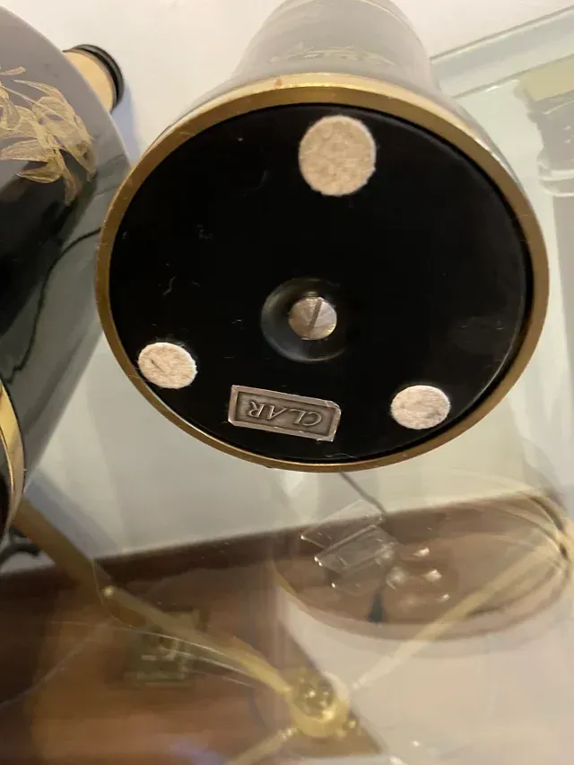 Coppia di lampade vintage in ottone laccato