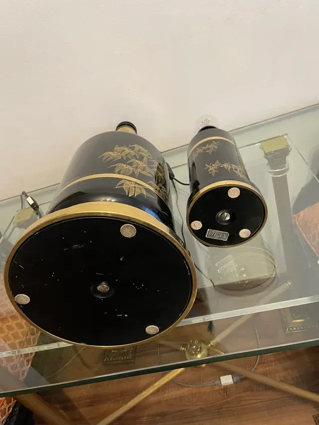 Coppia di lampade vintage in ottone laccato